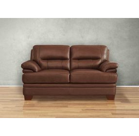 Calizor Pecan Leather 66" Loveseat