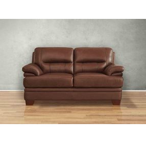 Calizor Pecan Leather 66" Loveseat