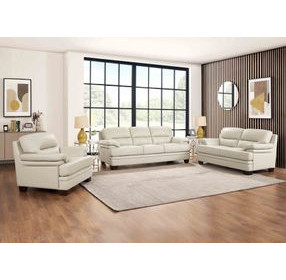 Calizor Vanilla Leather Living Room Set