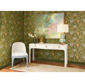 Sadie White and Blue Performance Fabric Dining Chair