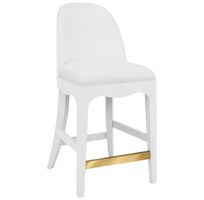 Sadie White Performance Fabric Counter Height Stool