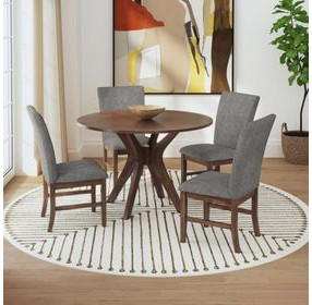 Veronica Dark Gray Upholstered Dining Side Chair Set of 2