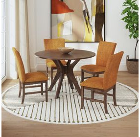 Veronica Orange Upholstered Dining Side Chair Set of 2
