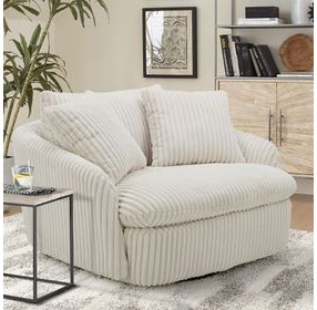 Boomer Mega Ivory Large Swivel Chair