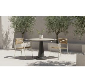 Esme Cream Outdoor 38" Round Cafe Table