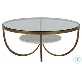 Wilbur Forged Champagne And Ivory Marble Coffee Table