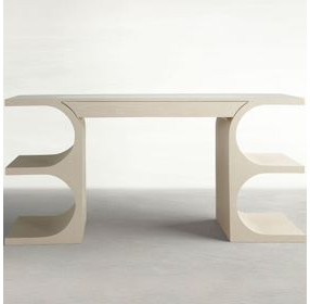 Erin Cerused White 64" Writing Desk