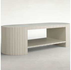Isadora Sesame White Oval Cocktail Table