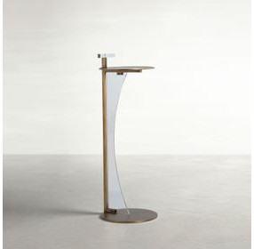 Ava Brushed Brass Round Drink Table