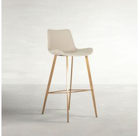 Hines White Upholstered Bar Stool