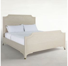 Alexandra Cerused White King Panel Bed