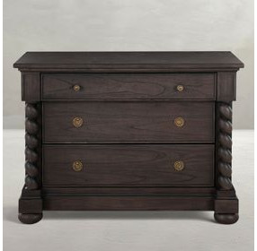 Burkhardt Cerused White 3 Drawer Chest