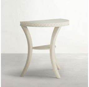 Linda Sesame White Demilune Console Table