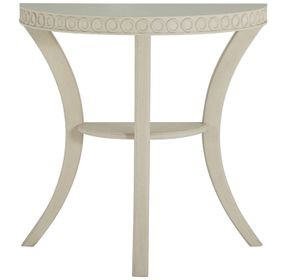 Linda Sesame White Demilune Console Table