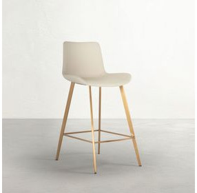 Hines White Upholstered Counter Height Stool