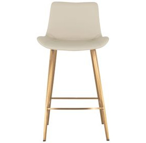 Hines White Upholstered Counter Height Stool