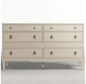 Archie Cerused White 6 Drawer Dresser