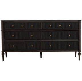 Andrea Dark Stained Oak 6 Drawer Dresser