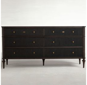 Andrea Dark Stained Oak 6 Drawer Dresser