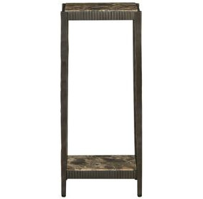 Ariana Forged Antique Bronze and Marron Imperial Marble Square Drink Table