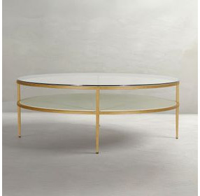 Constance White Round Glass Top Cocktail Table