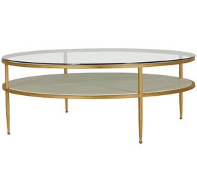 Constance White Round Glass Top Cocktail Table
