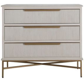 Riggs Stained Gold and Distressed Antique White 3 Drawer Chest