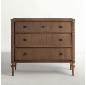 Andrea Satin Oak 3 Drawer Chest