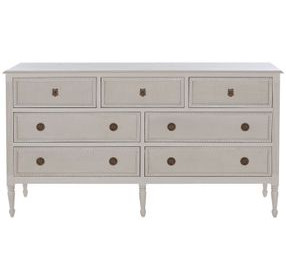 Caroline Cerused White 7 Drawer Dresser