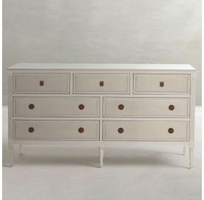 Caroline Cerused White 7 Drawer Dresser