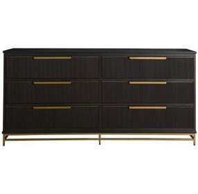 Riggs Stained Gold and Sesame Black 6 Drawer Dresser