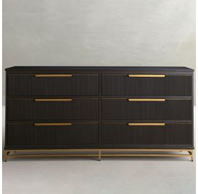 Riggs Stained Gold and Sesame Black 6 Drawer Dresser