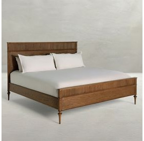 Andrea Satin Oak King Panel Bed