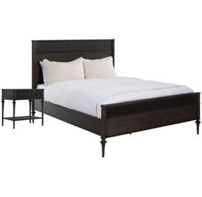 Andrea Dark Stained Oak Panel Bedroom Set