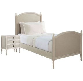 Caroline Cerused White Kids Panel Bedroom Set