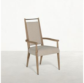 Highland Dawn and Sand Performance Fabric Upholstered Dining Arm Chair