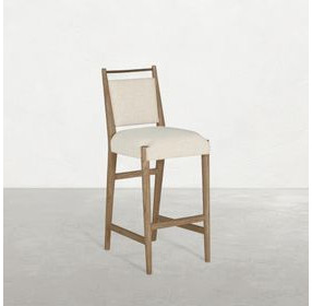 Highland Dawn and Sand Performance Fabric Upholstered Bar Stool