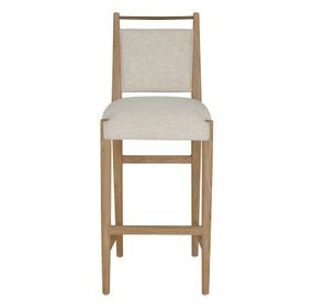 Highland Dawn and Sand Performance Fabric Upholstered Bar Stool