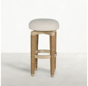 Maris Ivory Performance Fabric Upholstered Swivel Bar Stool