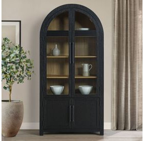 Magnolia Black 4 Door Curio Cabinet