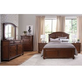 Sedona Cinnamon Cherry 7 Drawer Dresser and Arched Mirror