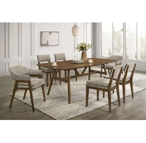 Miller Warm Walnut Spacious Rectangular Dining Room Set
