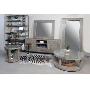 Crossings Serengeti Iron and Marble Accent Table