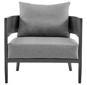 Menorca Dark Gray Upholstered Outdoor Club Chair