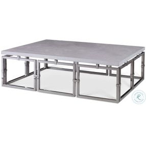 Links Calcutta Scagliola And Stainless Steel Large Occasional Table Set