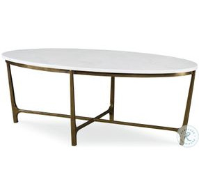 Wilcox Arctic White Scagliola And Bronze Cocktail Table