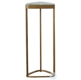 Rae Green Aventurine Stone And Satin Brass Accent Table