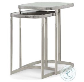 Bohdi Clear Mirror And Polished Nickel Nesting Tables