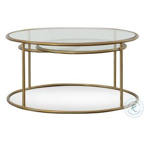 Cassie Clear Glass And Antique Brass Coffee Table