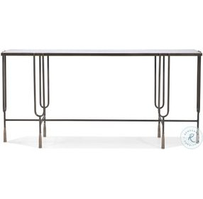 Harmon White Carrara Marble And Oil Rubbed Bronze Console Table